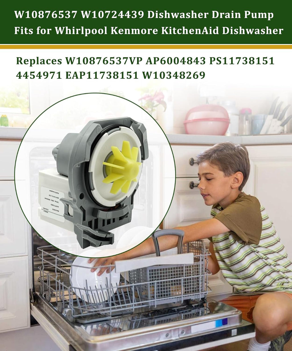 W10876537 W10724439 Dishwasher Drain Pump