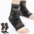 Ankle Brace for Sprained Ankle Compression Sleeve, 2 Pack Copper Infused Ankle Support Brace for Women & Men, Plantar
