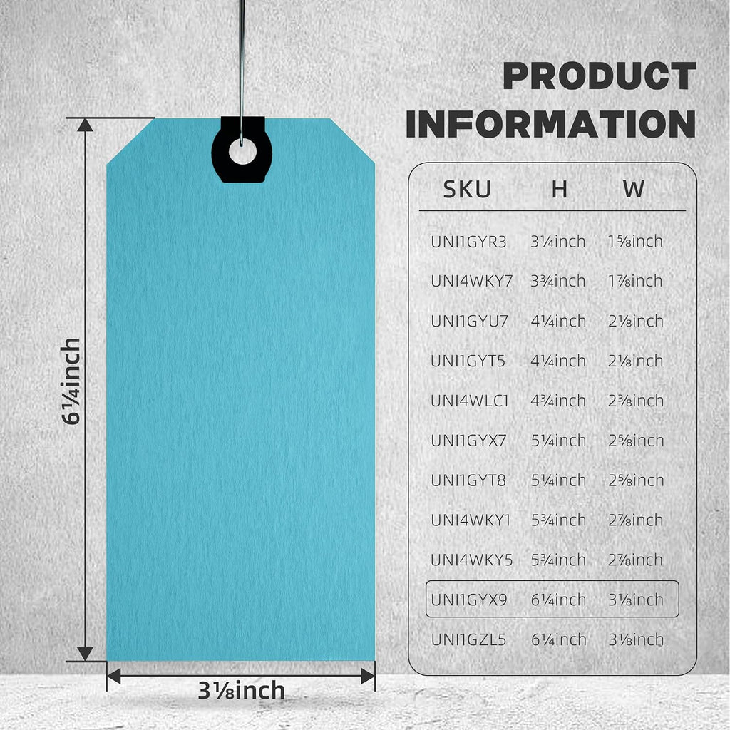 Blue Shipping Tags 6 1/4" x 3 1/8" Double Wired Tags 1000 Pack