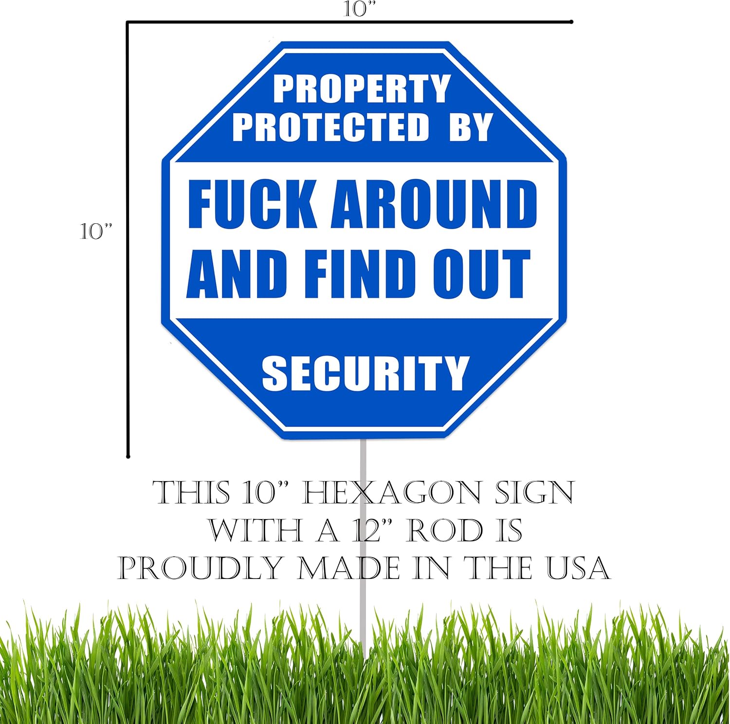 Funny FAFO Around and Find Out Yard Sign, Home Security Sign, Property Protected by Owner Sign, Outdoor - Large, 10