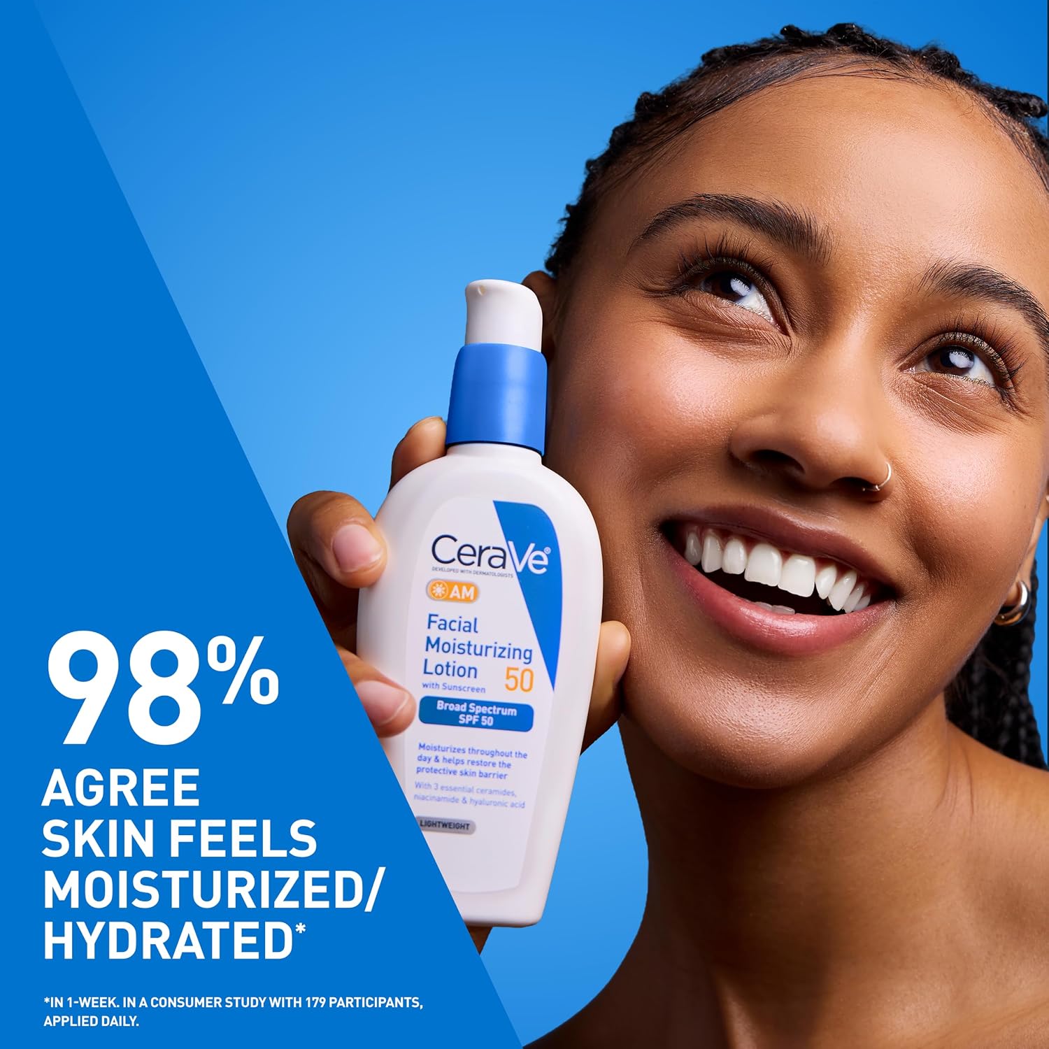 AM Facial Moisturizing Lotion SPF 50, Face Moisturizer with SPF, 3oz