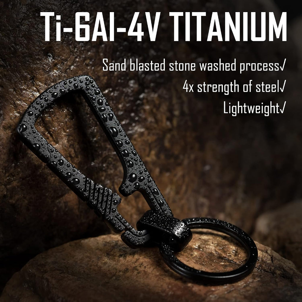 Titanium Carabiner Keychain Clip, Quick Release EDC Key Holder Organizer with Key Ring