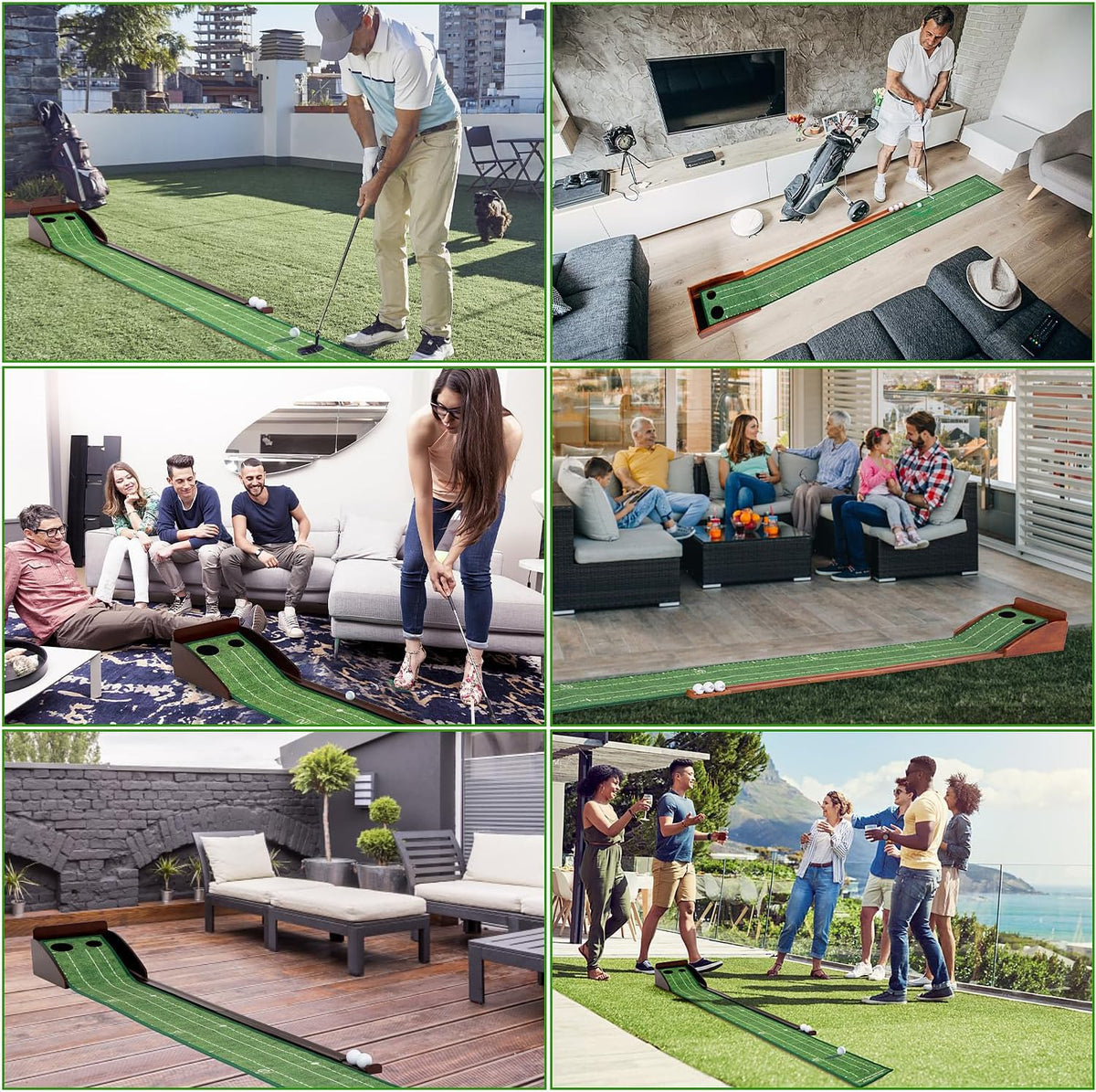 Putting Green Putting matt for Indoors Golf Putting Mat - Indoor Putting with Ball. Putting matt for Golf Practice