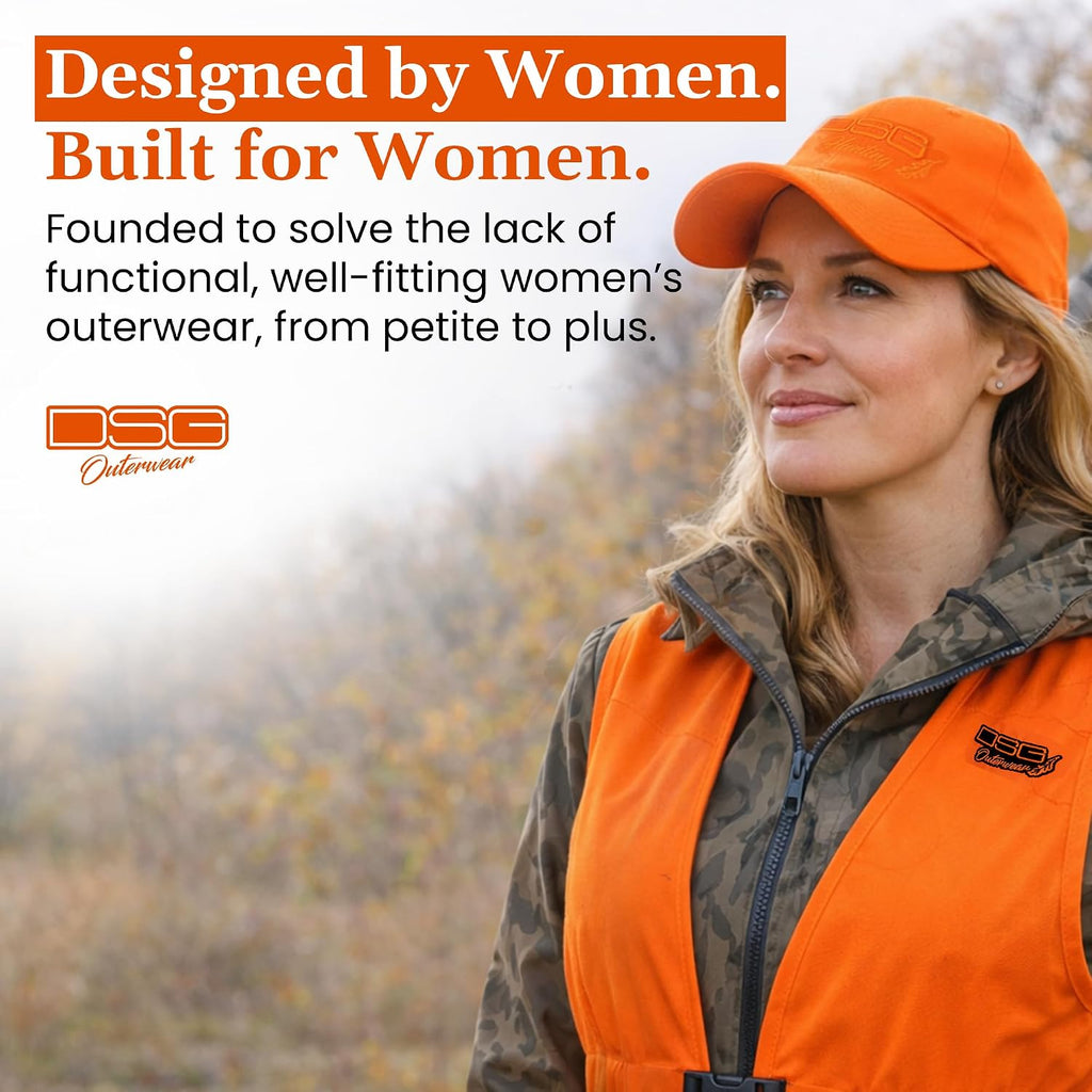 DSG Outerwear Women's Blaze Hunting Vest – High Visibility Safety Gear, Fluorescent