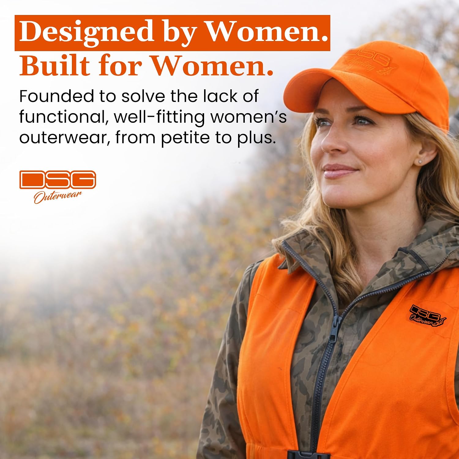 DSG Outerwear Women's Blaze Hunting Vest – High Visibility Safety Gear, Fluorescent