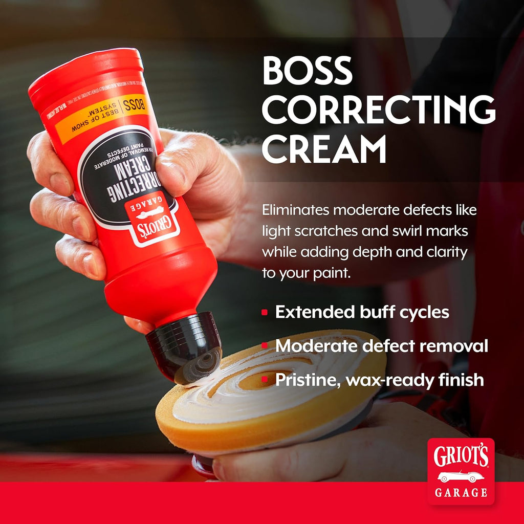 BOSS Correcting Cream for Car Polishing and Detailing, Swirl, Scratch Remover for Vehicles, 16oz