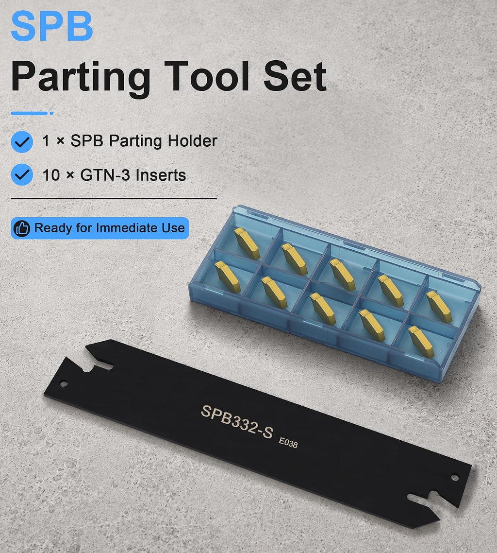 SPB332 Lathe Parting Tool Set with GTN-3 Insert 32mm Cut-Off Blade