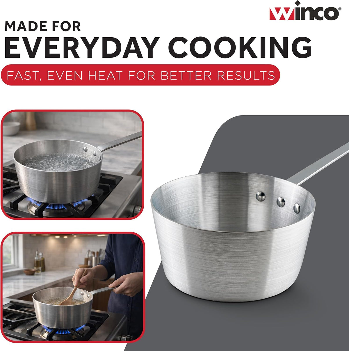 5 qt Aluminum Heavy-Duty Sauce Pan