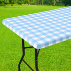 5 Foot Picnic Table Cloth, Flannel Backed Fitted Vinyl tablecloths