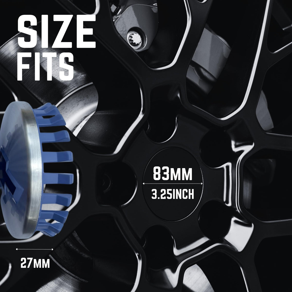 (Set of 4) 3.25 inches=83mm Wheel Hub Center Cap