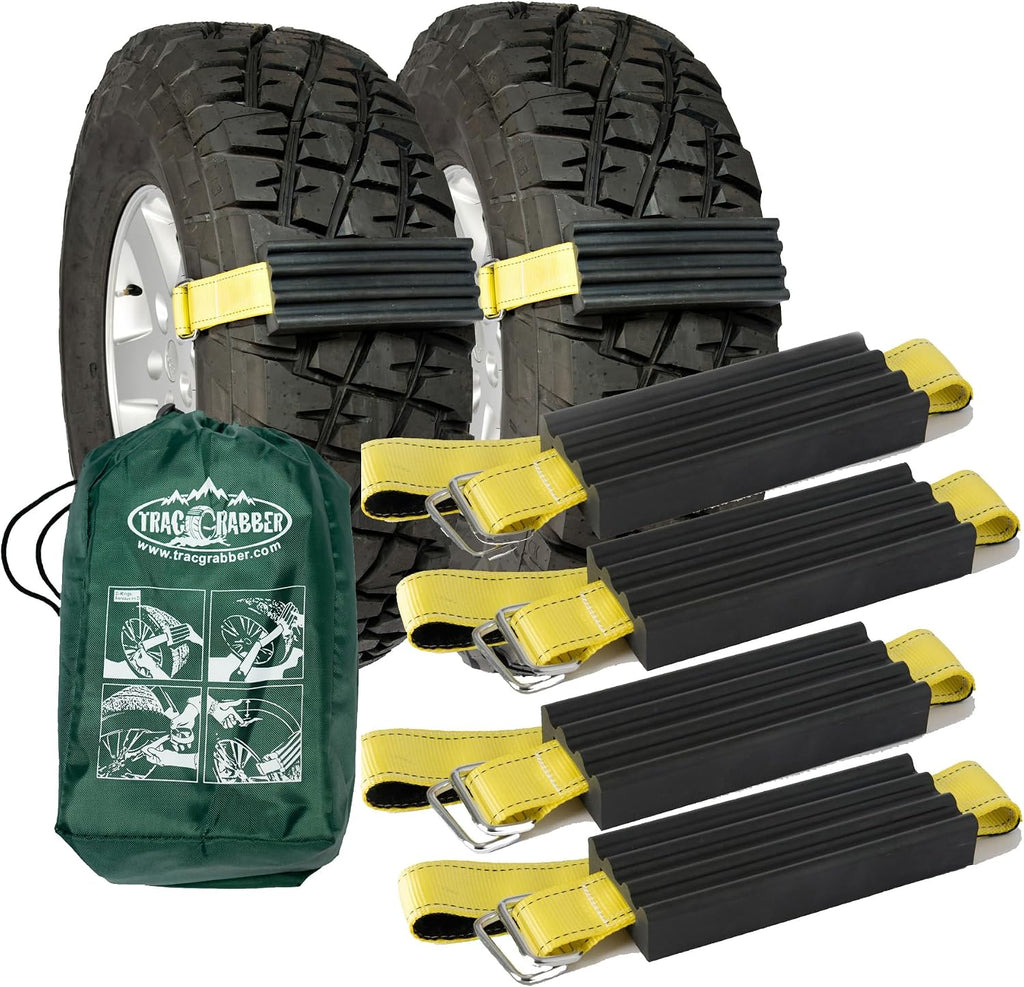 Tire Traction Device for Trucks & Large SUVs, Set of 4 - Made in the USA, Anti Skid Emergency Tire Straps to Get