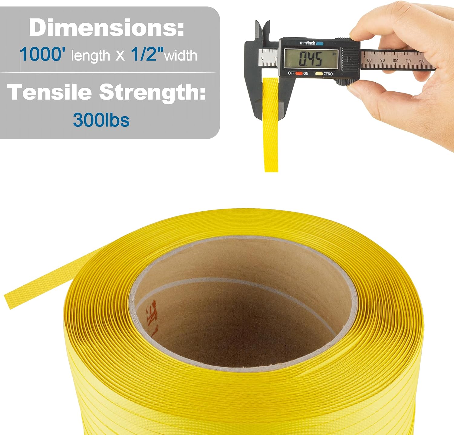 Banding Strapping Kit Pallet Packaging Strapping Tool Set with 1000' Length x 1/2" Wide PP Strapping Banding,100