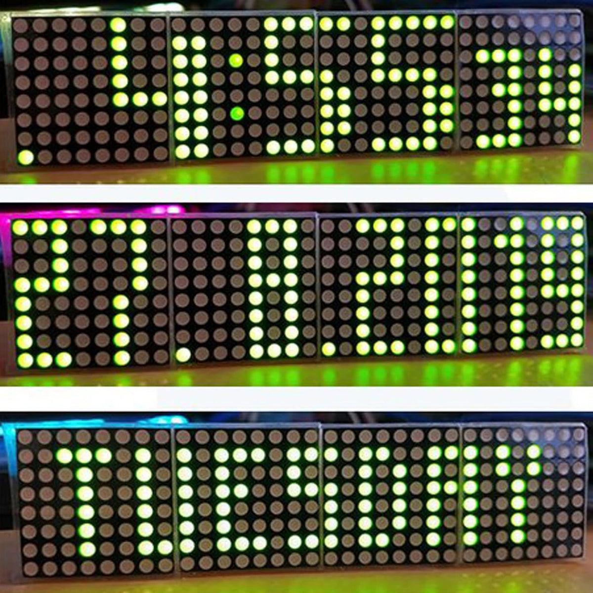 MAX7219 Dot Matrix Module 32x8 4 in 1 LED Display Modules for Arduino Raspberry Pi Microcontroller with 5Pin Wires Green (Pack of 2)