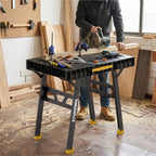 Foldable Work Bench, Portable Work Table, 34"x25"x31", for Garage