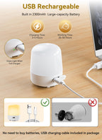 E26 Rechargeable Light Bulbs with Remote and Timer, 2 Pack