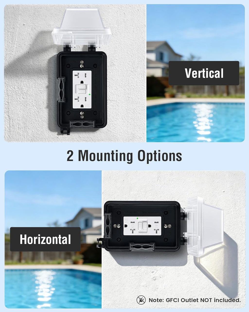 Extra-Duty in-Use Outdoor Outlet Cover, 1-Gang, Black, 1-Pack | Weatherproof PC Receptacle Cover, Horizontal/Vertical