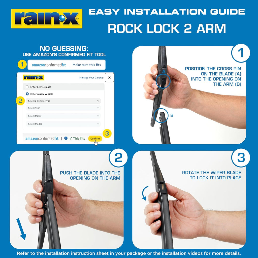 850212 RearView Wiper Blade 12", OEM Replacement Rear Windshield Wiper, Interchangeable Adapter for Easy