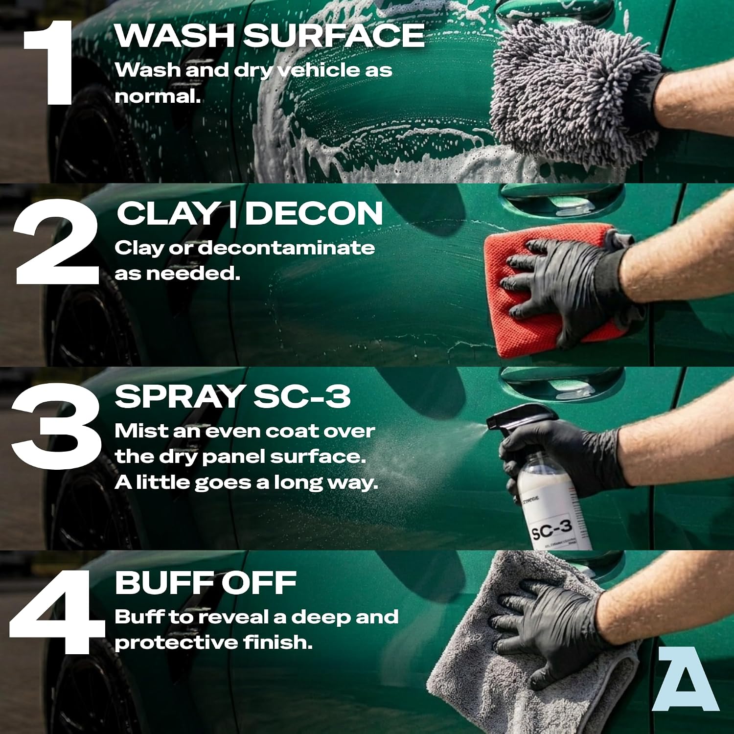 SC-3 Ceramic Spray Coating for Cars - 16.9 fl oz - High Gloss Hydrophobic Paint Sealant & Ceramic Coating Spray