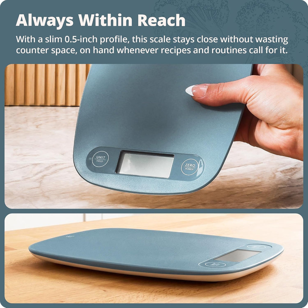 Food Scale, Slim & Compact Build, 1g Precision (Stone Blue)