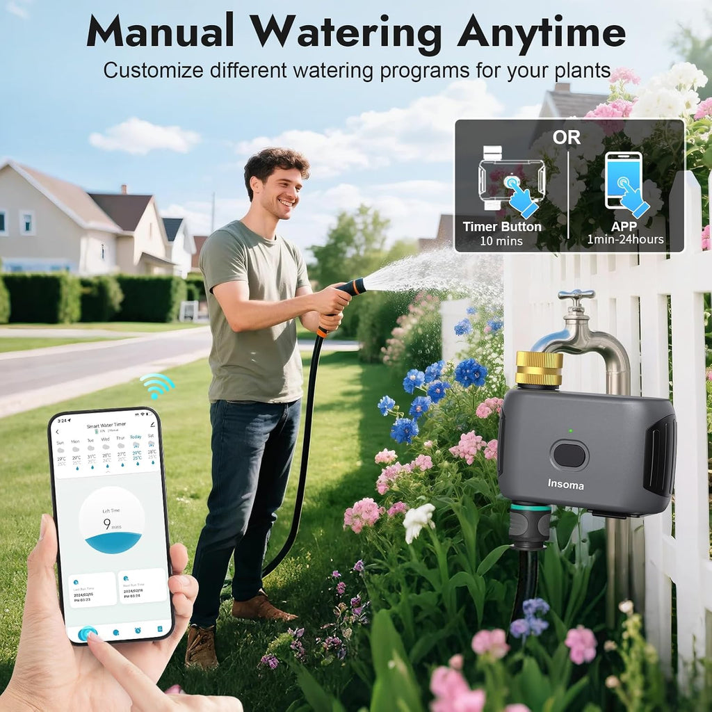 WiFi Water Timer for Garden Hose, Smart Sprinkler Timer, APP Remote Control WiFi Hose Timers, Voice Control with