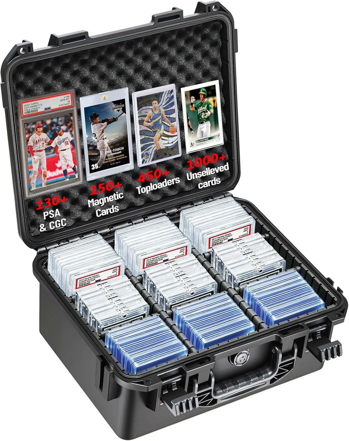 Graded Card Case Storage Box - Fits PSA BGS SGC Toploaders Magnetic Holder | Trading Card Storage Organizer, Hard