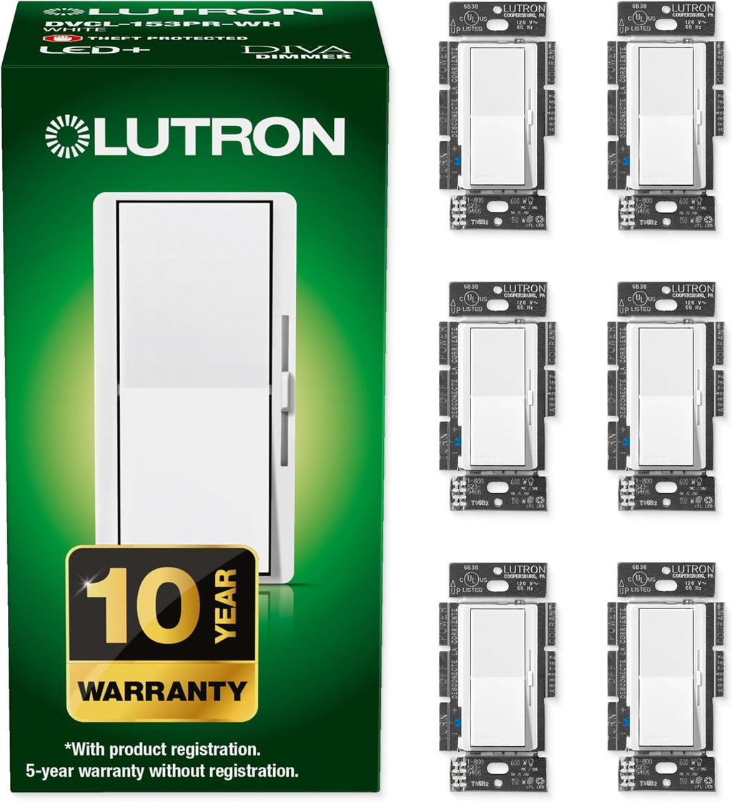 Lutron Diva LED+ Dimmer Switch, Paddle Dimmer, Single Pole/3-way