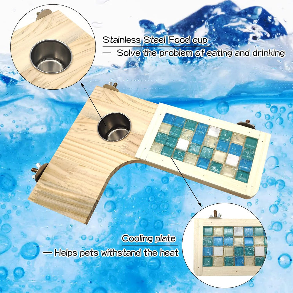 Wooden Hamster Cage Platform Set Wood Chinchilla Ledges and Platforms Rectangle L-Shaped Round Cage Accessories with