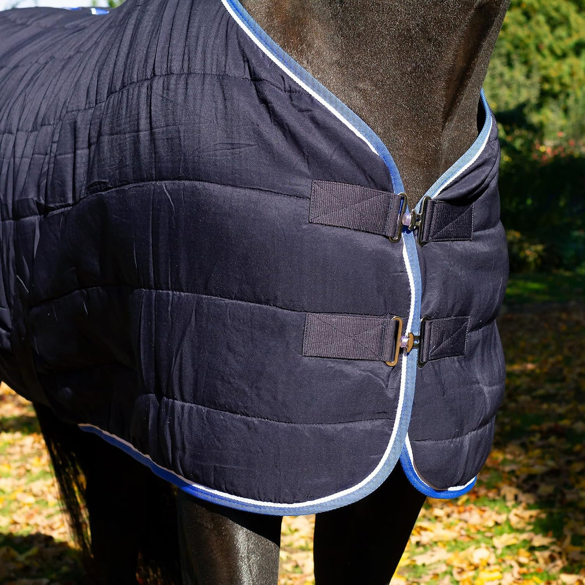 Glasgow Anti-Slip Stable Horse Blanket (100g Fill) - Dark Blue - 75 in
