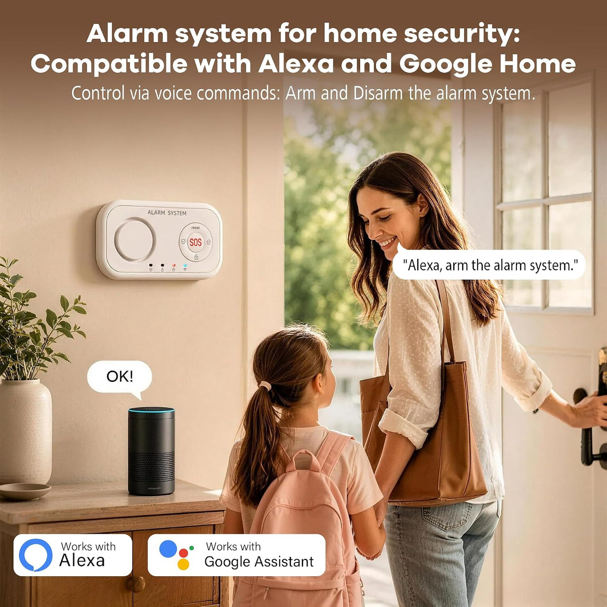 Home Security System Wireless, Smart WiFi Alarm System DIY Kit with 120dB Siren, Door Window Sensors & Remote
