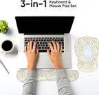 Wrist Rest Support for Mouse Pad Keyboard Set Circle Coaster Gaming Mouse Pad Ergonomic Gel Memory Foam Set for