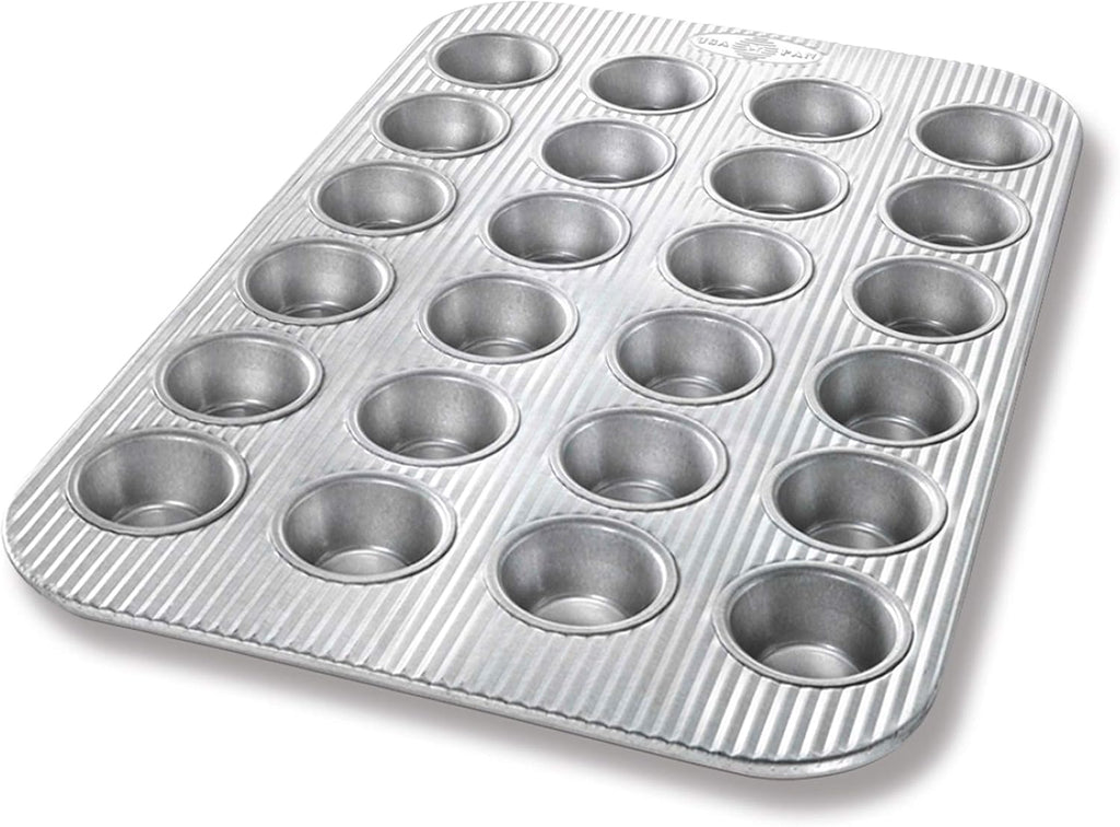 Bakeware Mini Cupcake and Muffin Pan, Nonstick Quick Release Coating, 24-Well, Aluminized Steel