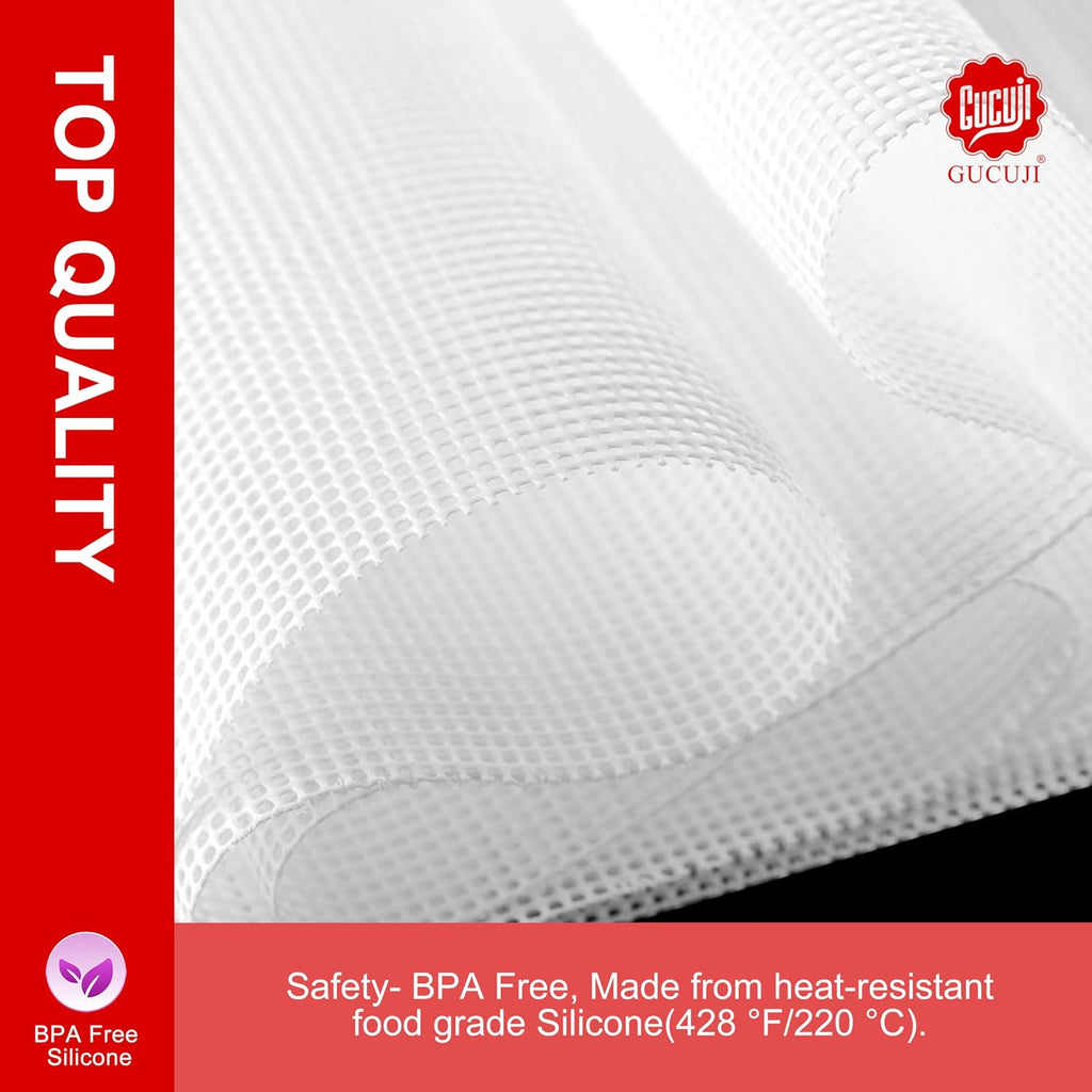 Pack of 5 Premium Non Stick Silicone Dehydrator Sheets for Fruit Dryer Mesh