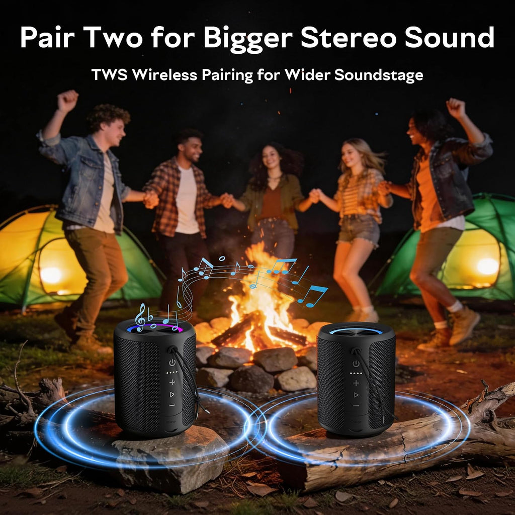 Portable Bluetooth Speaker, IPX7 Waterproof Wireless Speaker with 20W Loud Stereo Sound, 15H Playtime & Beat-Synced