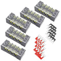 5Pcs Dual Row Screw Terminal Block 4 Position 15A 600V