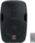 BPA10 10" 400W Peak Powered PA DJ Speaker with Bluetooth, USB/SD Player, FM Radio, XLR/RCA/1/4"/Aux Inputs, Remote