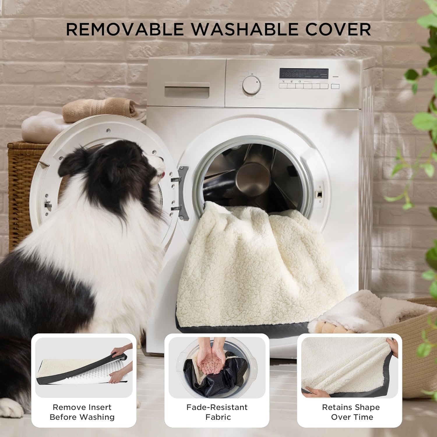 Dog Beds Large Sized Dog - Comfy Flat Pet Beds with Removable Washable Cover, Orthopedic Egg Crate Foam Puppy Mat