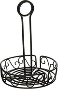 Round Wire Condiment Caddy, 6.25-Inch, Black