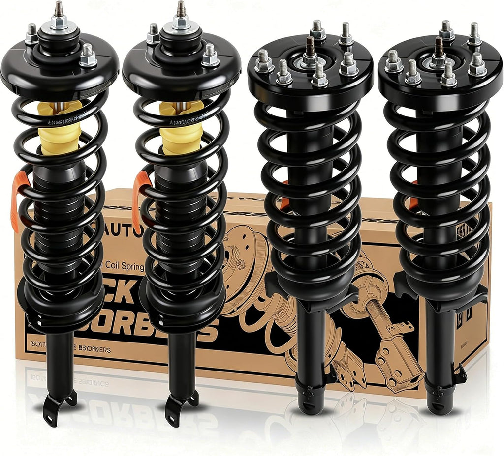KUIPERAUTO Front and Rear Complete Struts shocks Assembly w/Coil Spring 172562R 172562L 172563 Compatible for 2008 2009 2010 2011 2012 Honda Accord 2.4L 3.5L Shock Absorbers Replacement 4PCS FWD