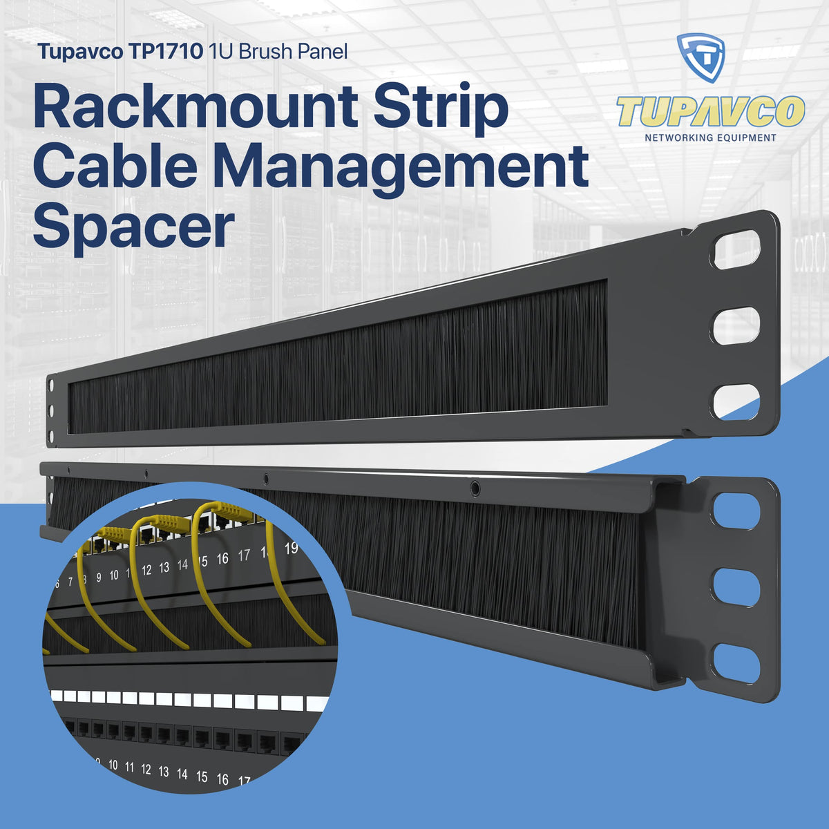 Brush Panel (2 Pc) for 19" Rack Mount Cable Management (1U)- TP1710