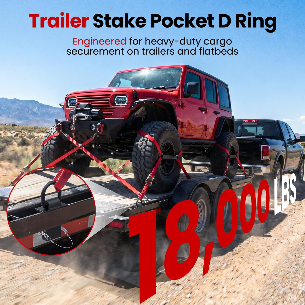 Stake Pocket D Ring, Stake Pocket Tie Down for Trailers Trucks
