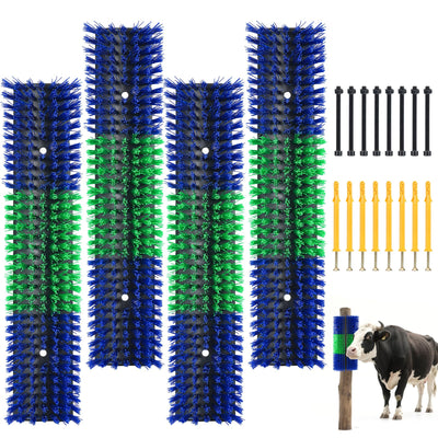 Livestock Scratching Brush 4PCS-17"x3.9"Goat Horse Cow Scratcher Post