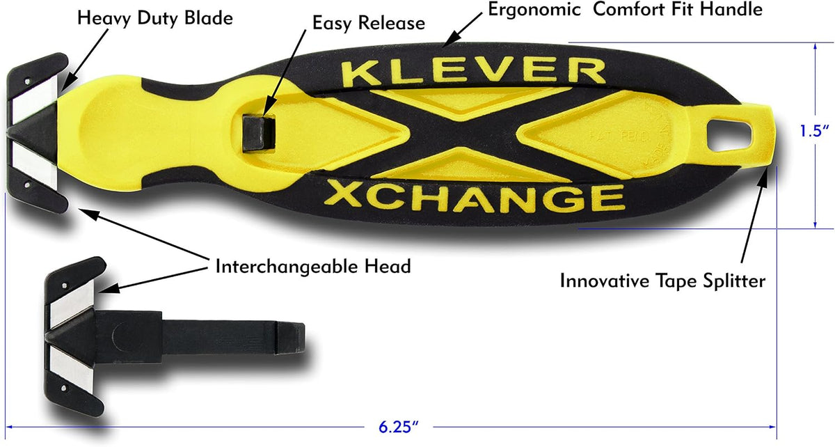 Klever XChange, Safety Box Cutter Knife, Orange