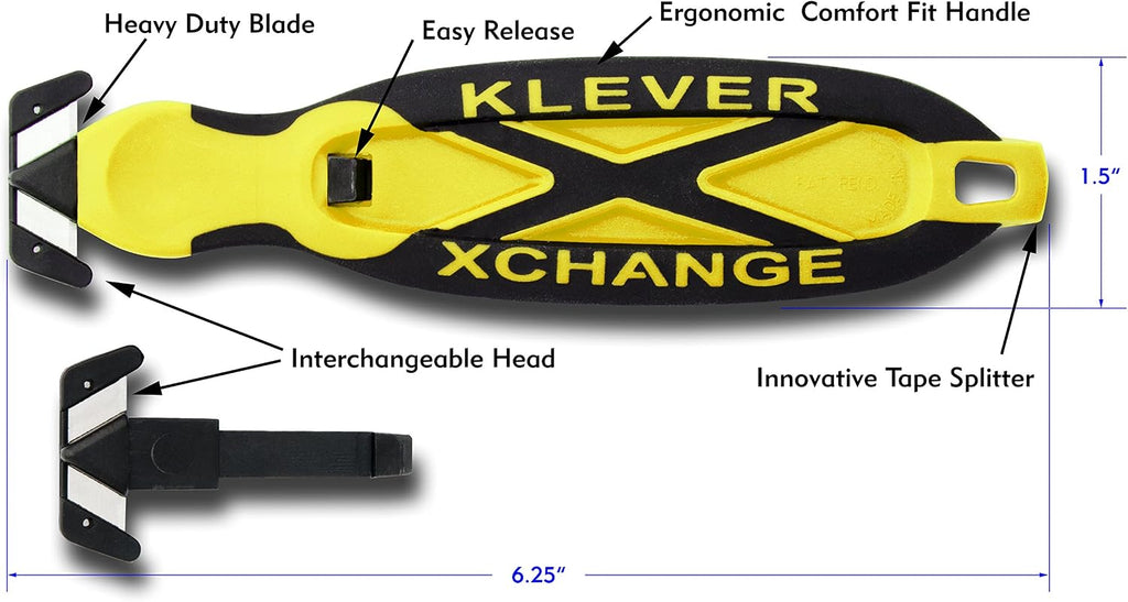 Klever X-Change Safety Cutter, 6-1/2 in, Black/Red