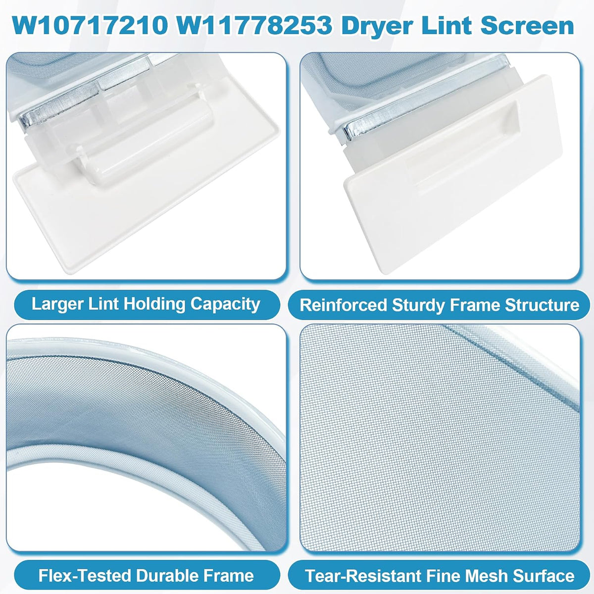 WPW10717210 W11778253 Dryer Lint Screen Filter Fit for Whirlpool Kenmore