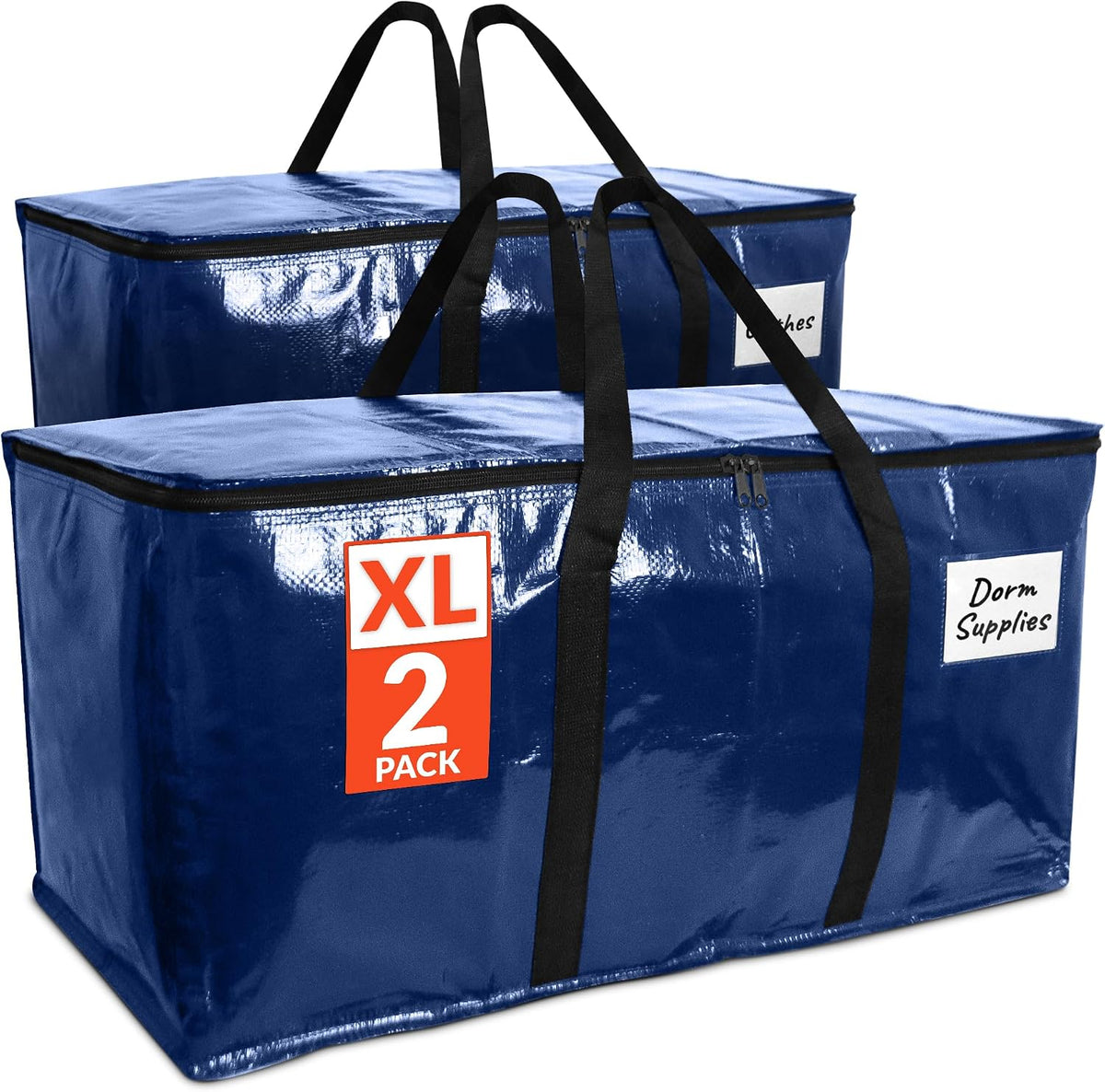 Moving Bags Heavy Duty (2 Pack) Blue Extra Large Totes