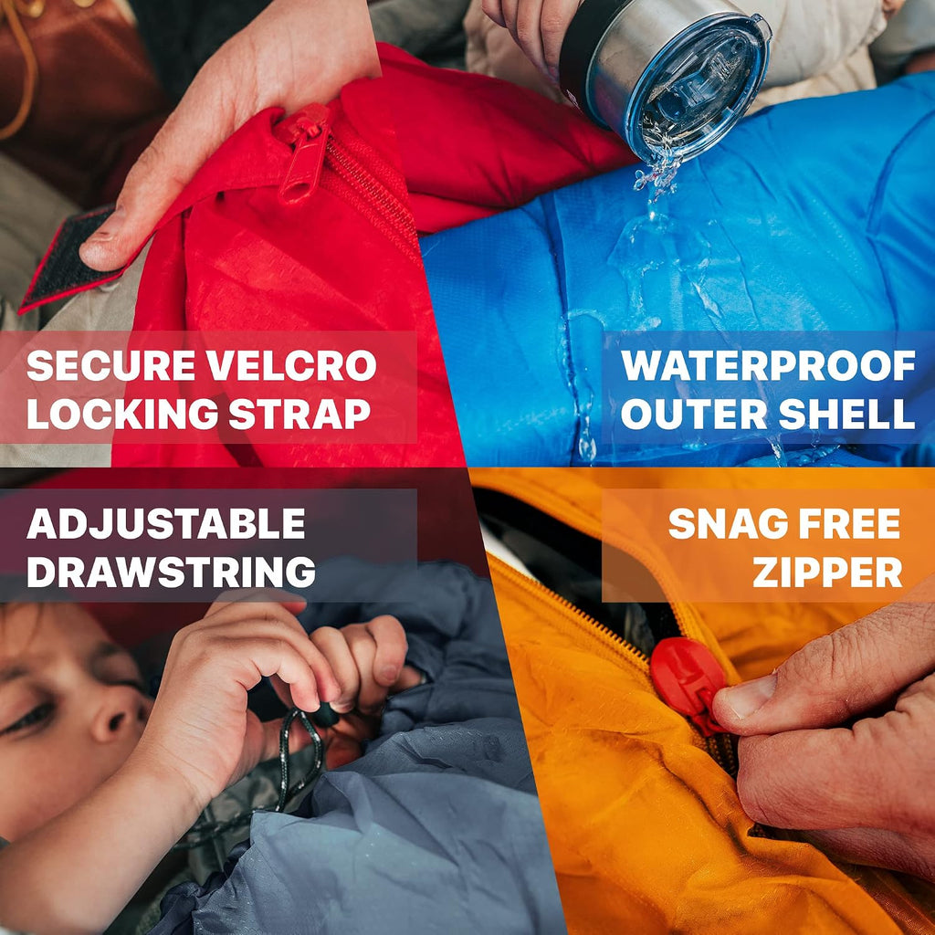 Sleeping Bags for Adults Cold Weather & Warm - Backpacking Camping Sleeping Bag for Kids, Girls, Boys - Lightweight