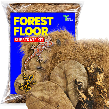 Forest Floor Substrate Kit for Bioactive Terrariums, Natural Habitat Bedding for Crested Geckos, Dart Frogs, Isopods