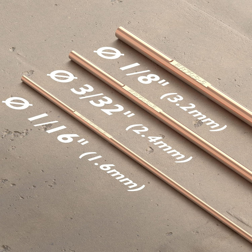 ER70S-6 Copper-Coated Mild Steel TIG Welding Rod, 3/32", 5LB | Copper-coated to resist rust, smooth flow for strong