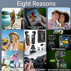 4K Handheld Camera with WiFi,Outdoor Pocket Gimbal Vlogging Camera,330° Rotating Lens Handheld Camcorder,64MP Fast