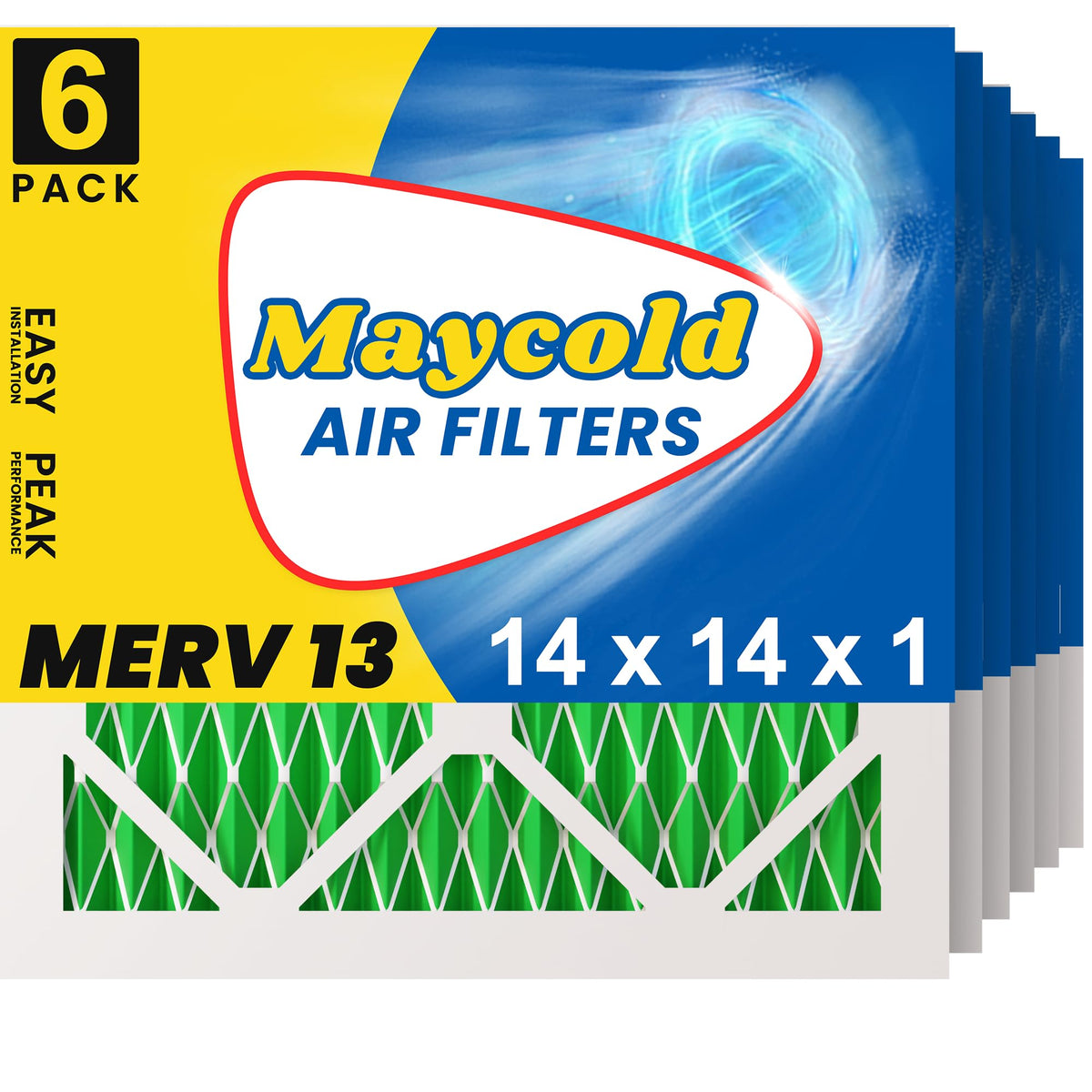 Air Filter 14x14x1 MERV 13 6-Pack